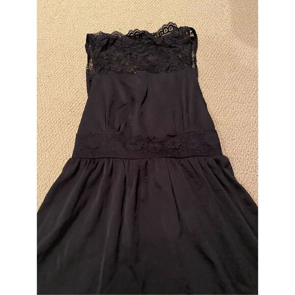 Free People Tea For Two Black Lace Mini Dress Open Sides - Picture 5 of 9